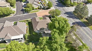 Aerial perspective of suburban area