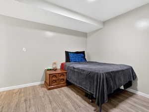 Bedroom featuring light wood finished floors