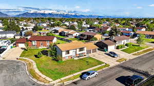 Aerial view of a mountainous background