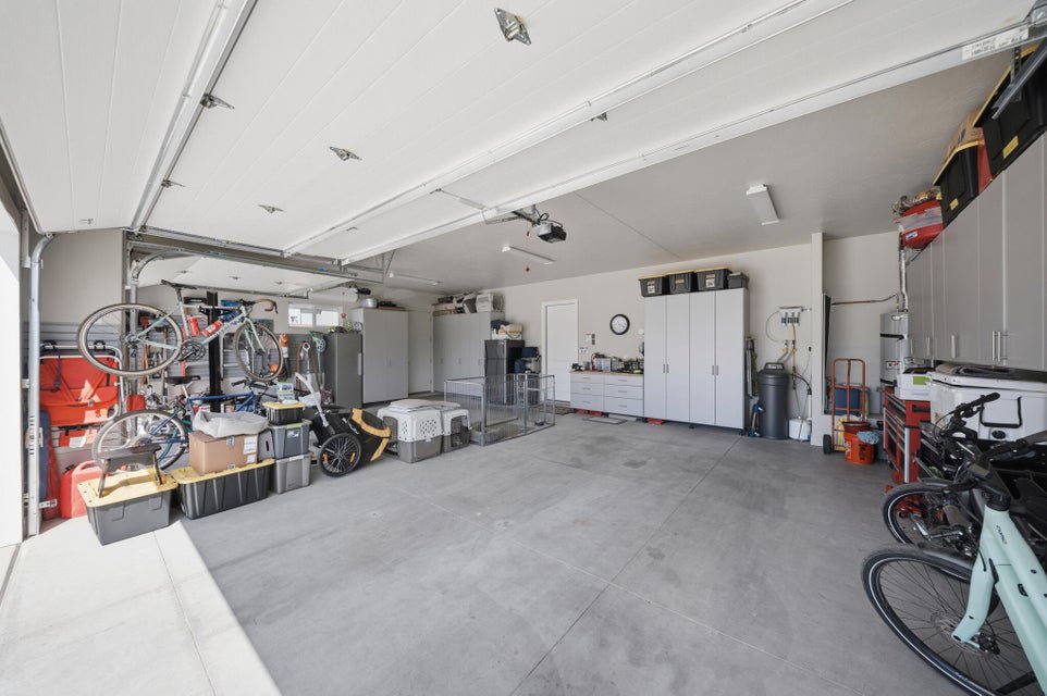 Garage with water heater
