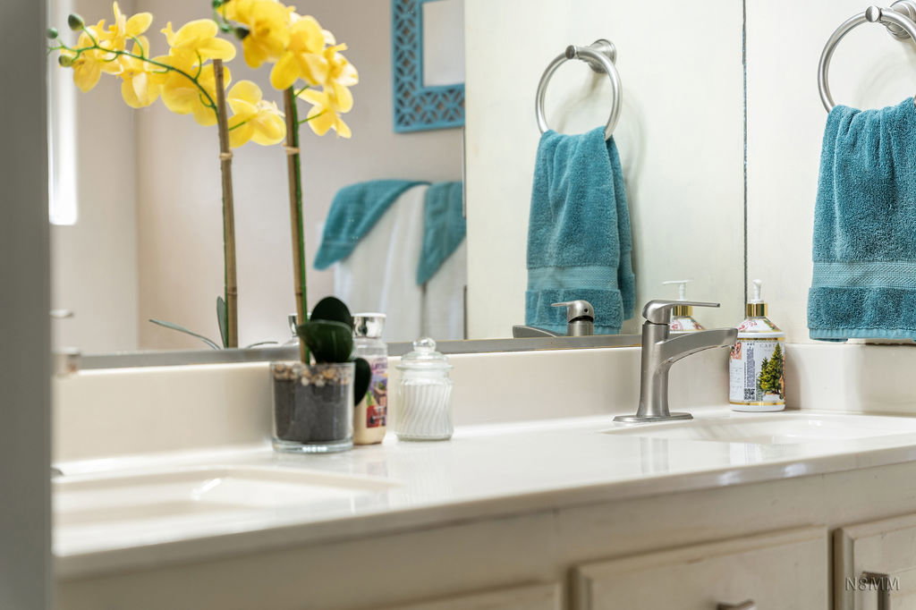 Bathroom view of double vanity