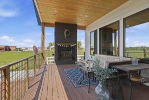 Deck with outdoor seating