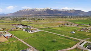 Aerial view of sparsely populated area featuring mountains