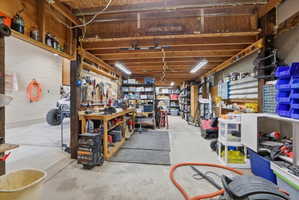 Workshop area and wood walls