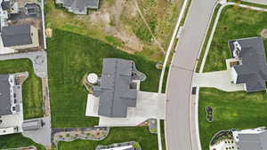Aerial perspective of suburban area