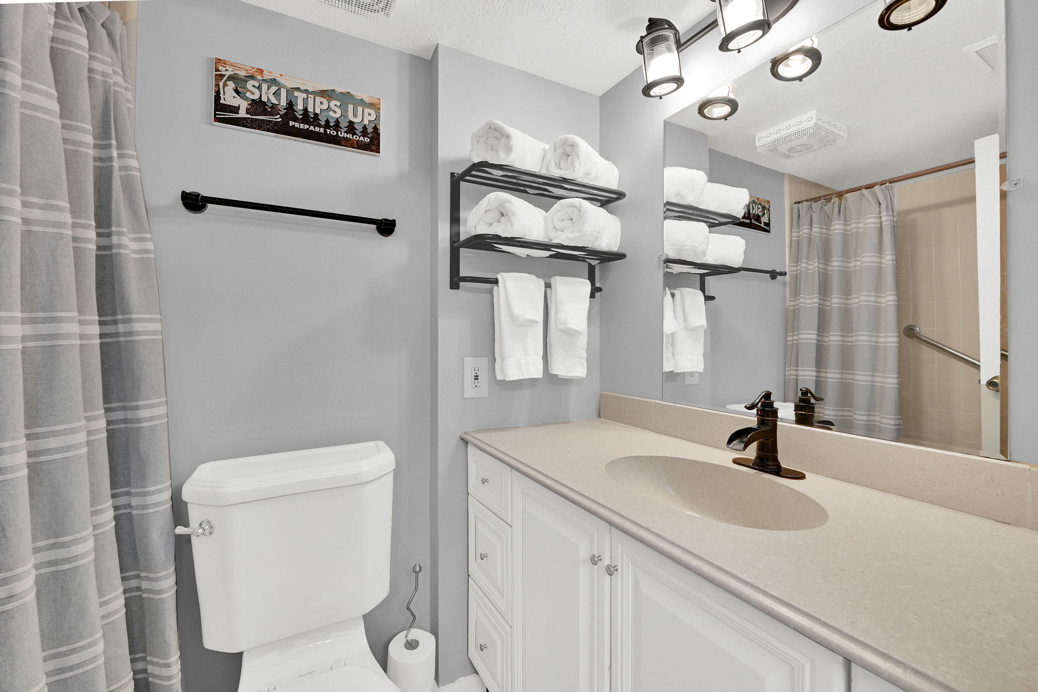 Full bathroom with updated paint