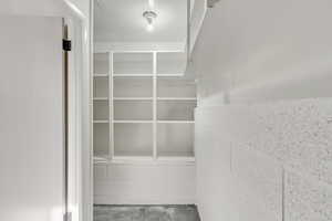 View of walk in closet