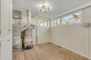 Utilities featuring secured water heater and heating unit