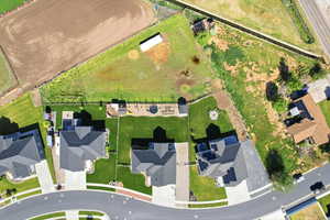 Aerial perspective of suburban area
