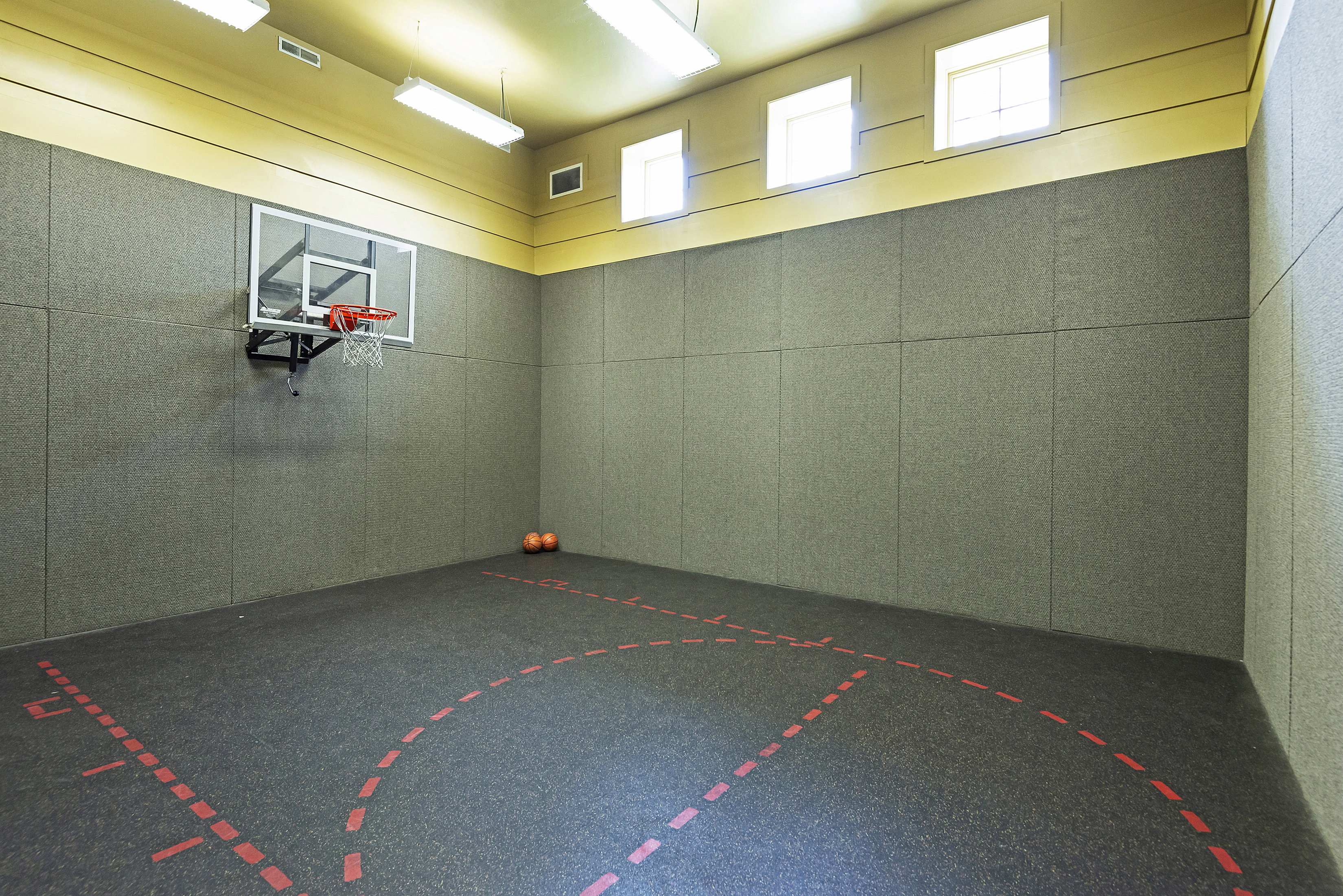 View of basketball court with basketball court