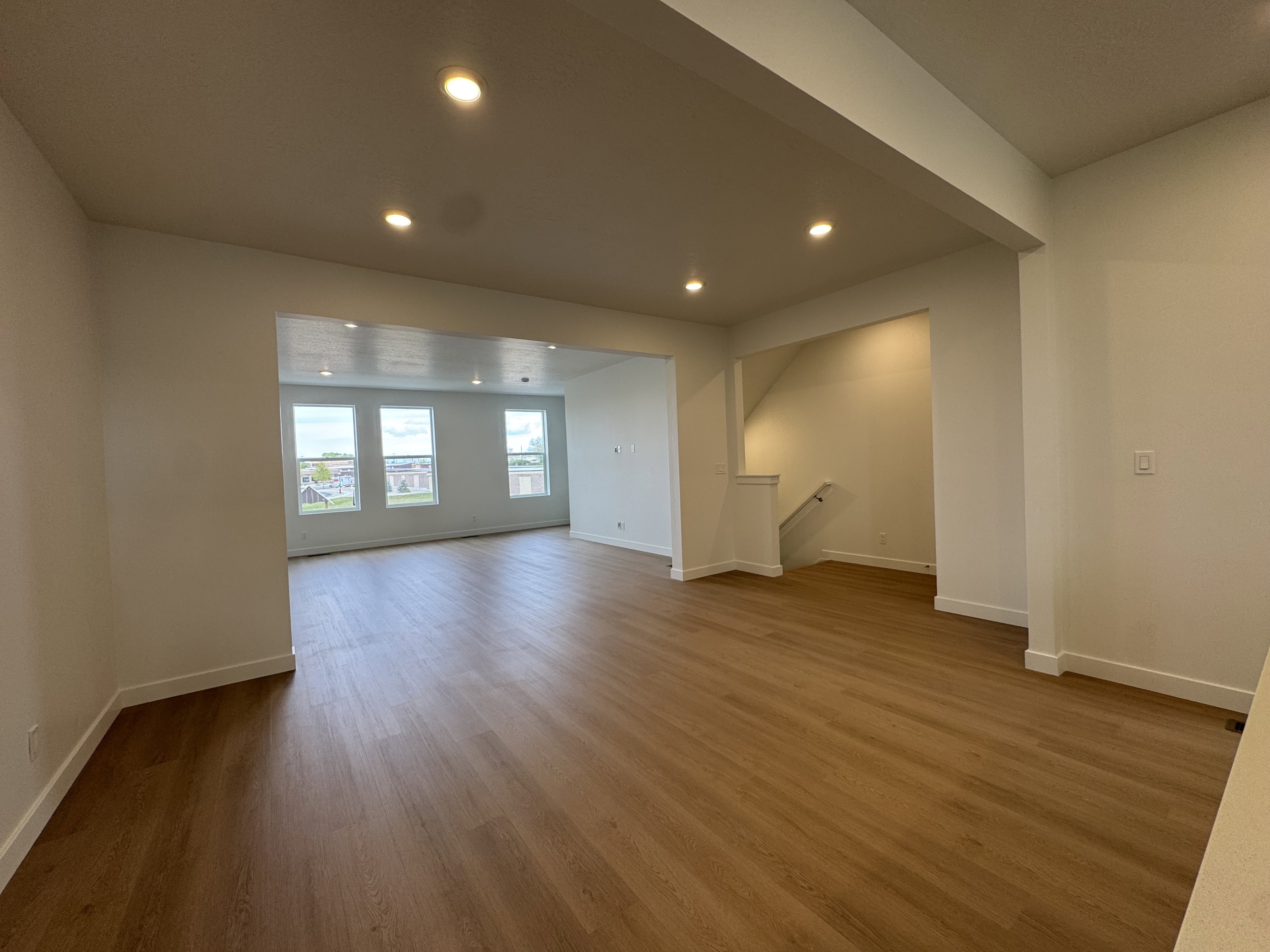 Unfurnished room featuring recessed lighting and light wood finished floors