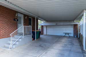 Garage with a carport