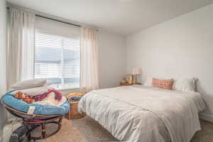 View of carpeted bedroom