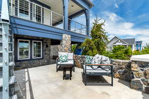 Patio with great views between floors.