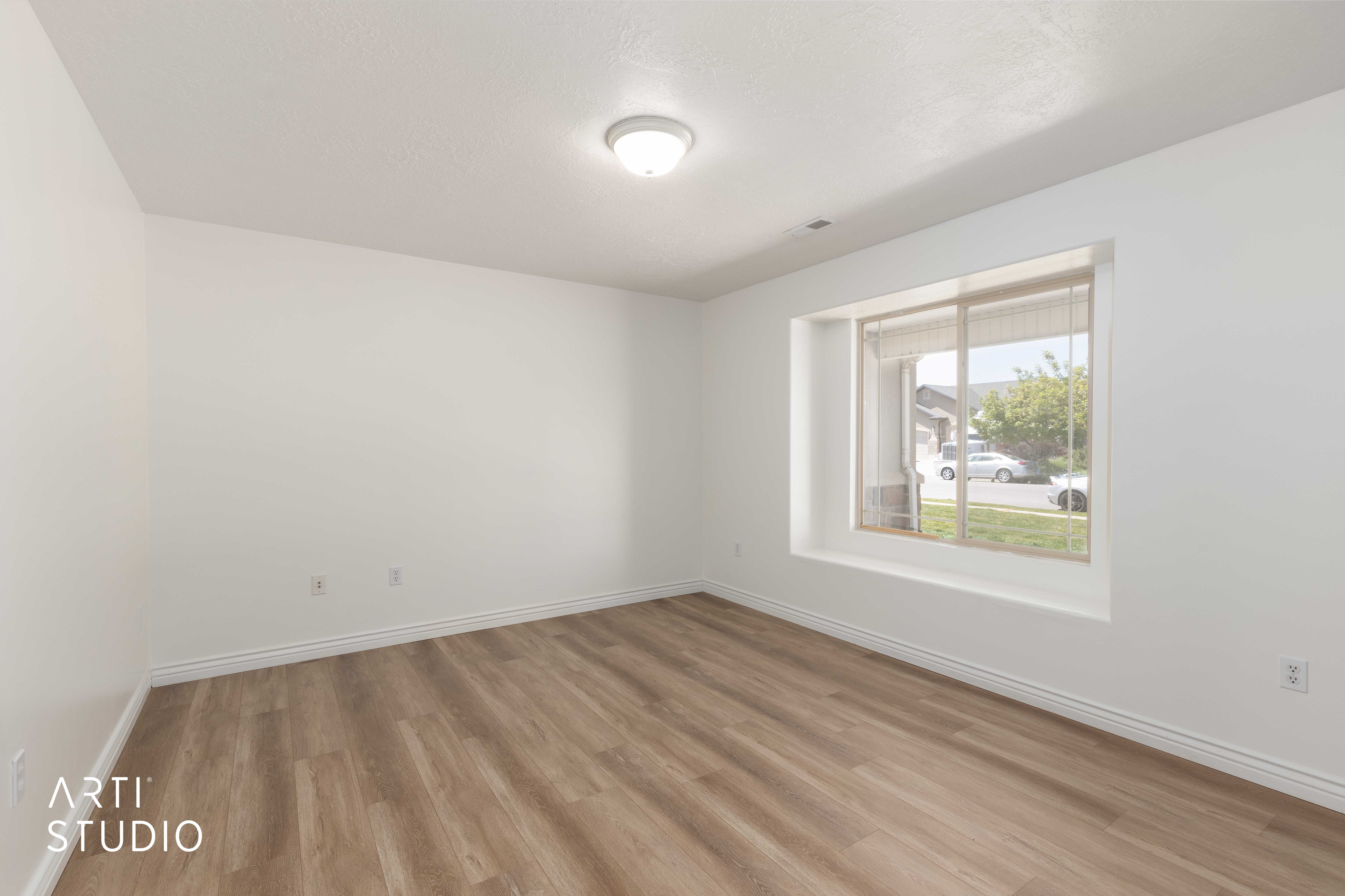 Front living room with wood finished floors