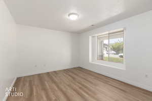 Front living room with wood finished floors
