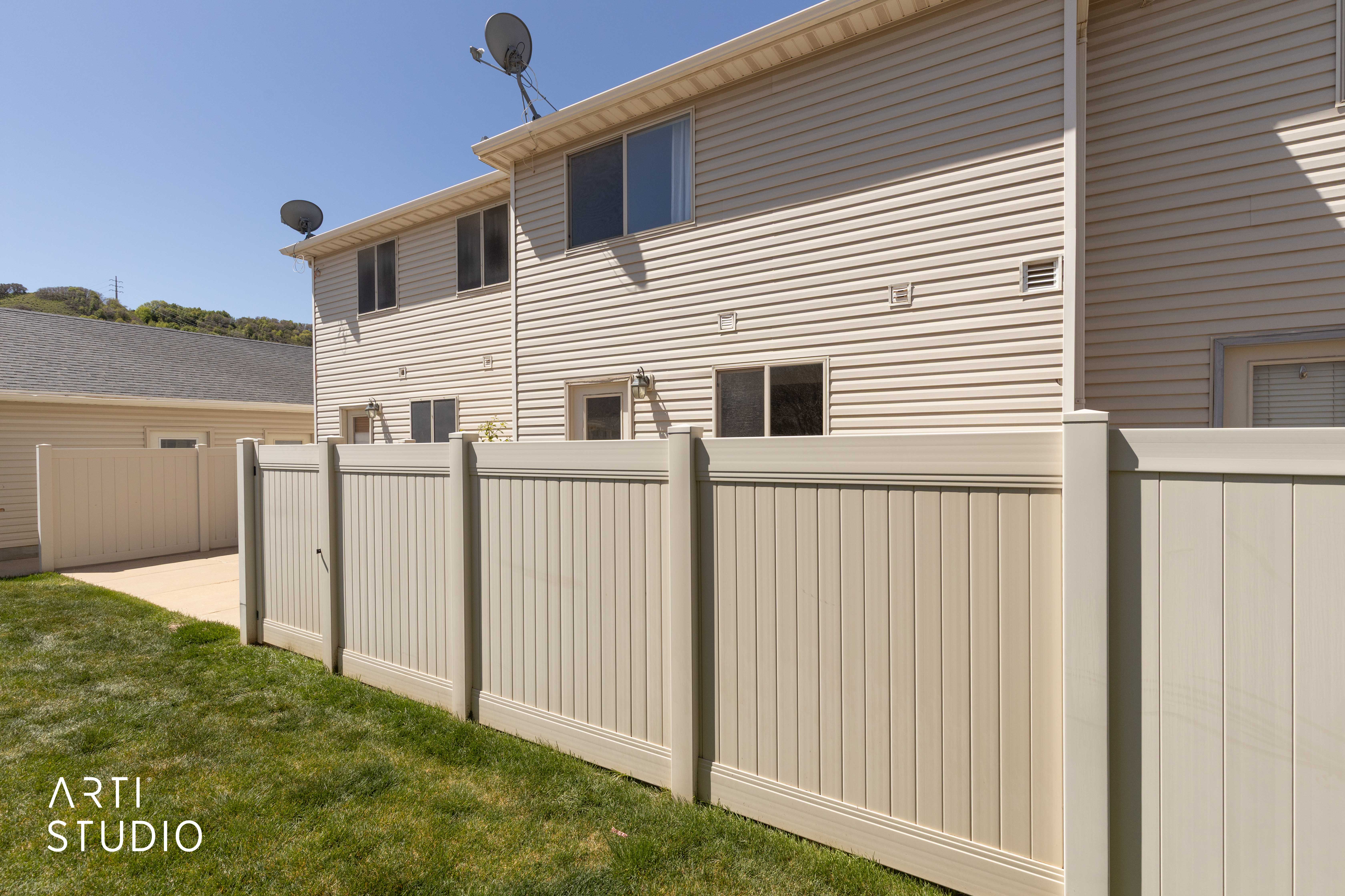 View of fenced patio
