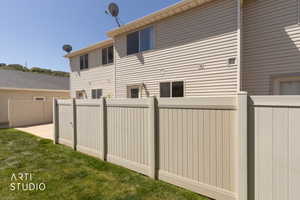 View of fenced patio