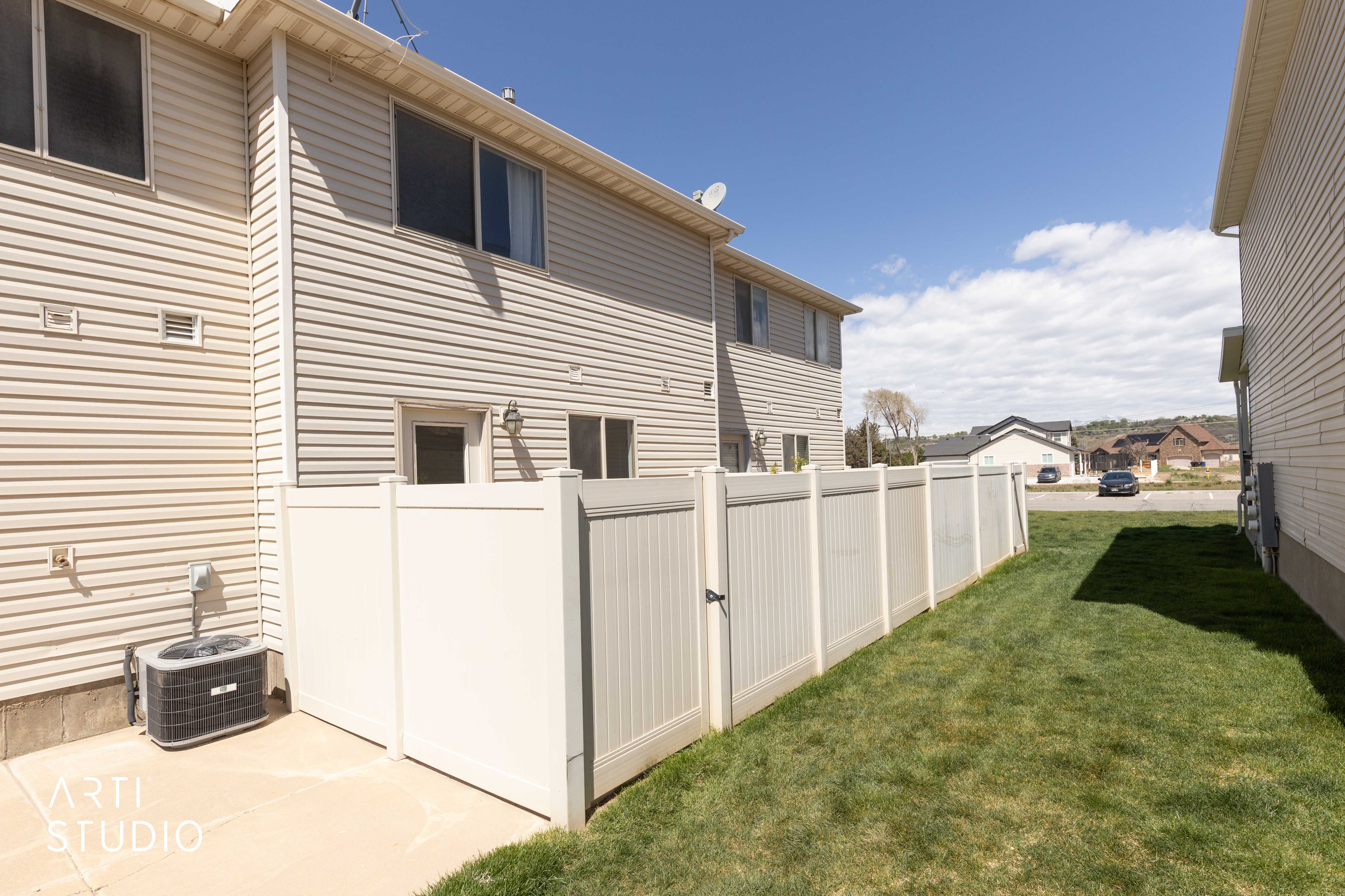 View of fenced patio