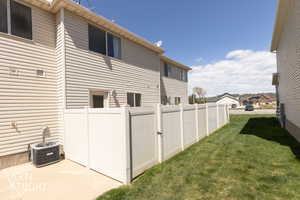 View of fenced patio
