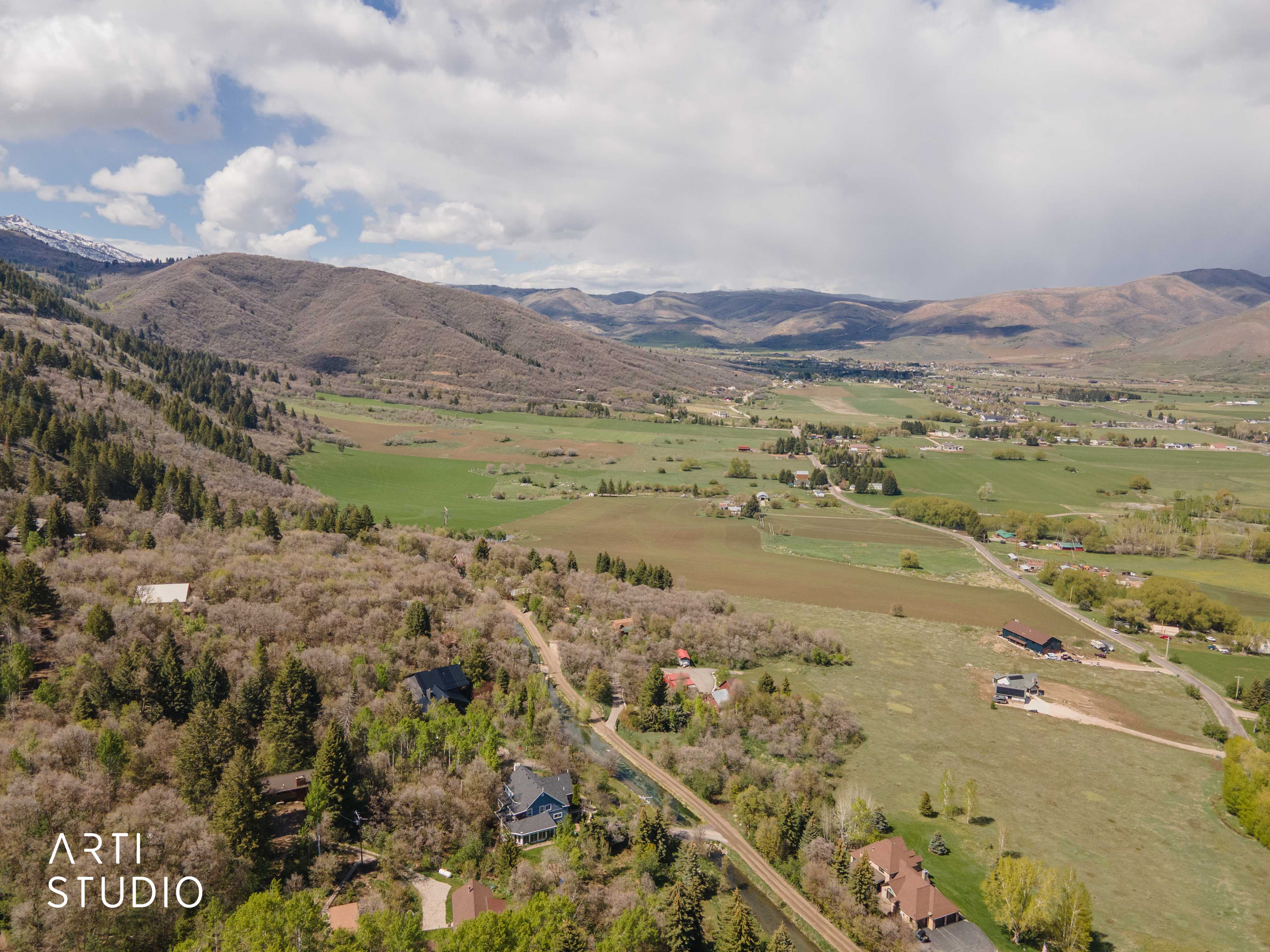 View of rural area with a mountainous background