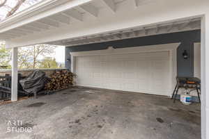 Garage with driveway