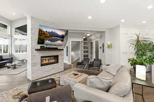 Living room with gas fireplace