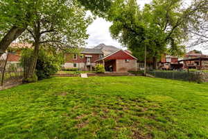 View of fenced backyard