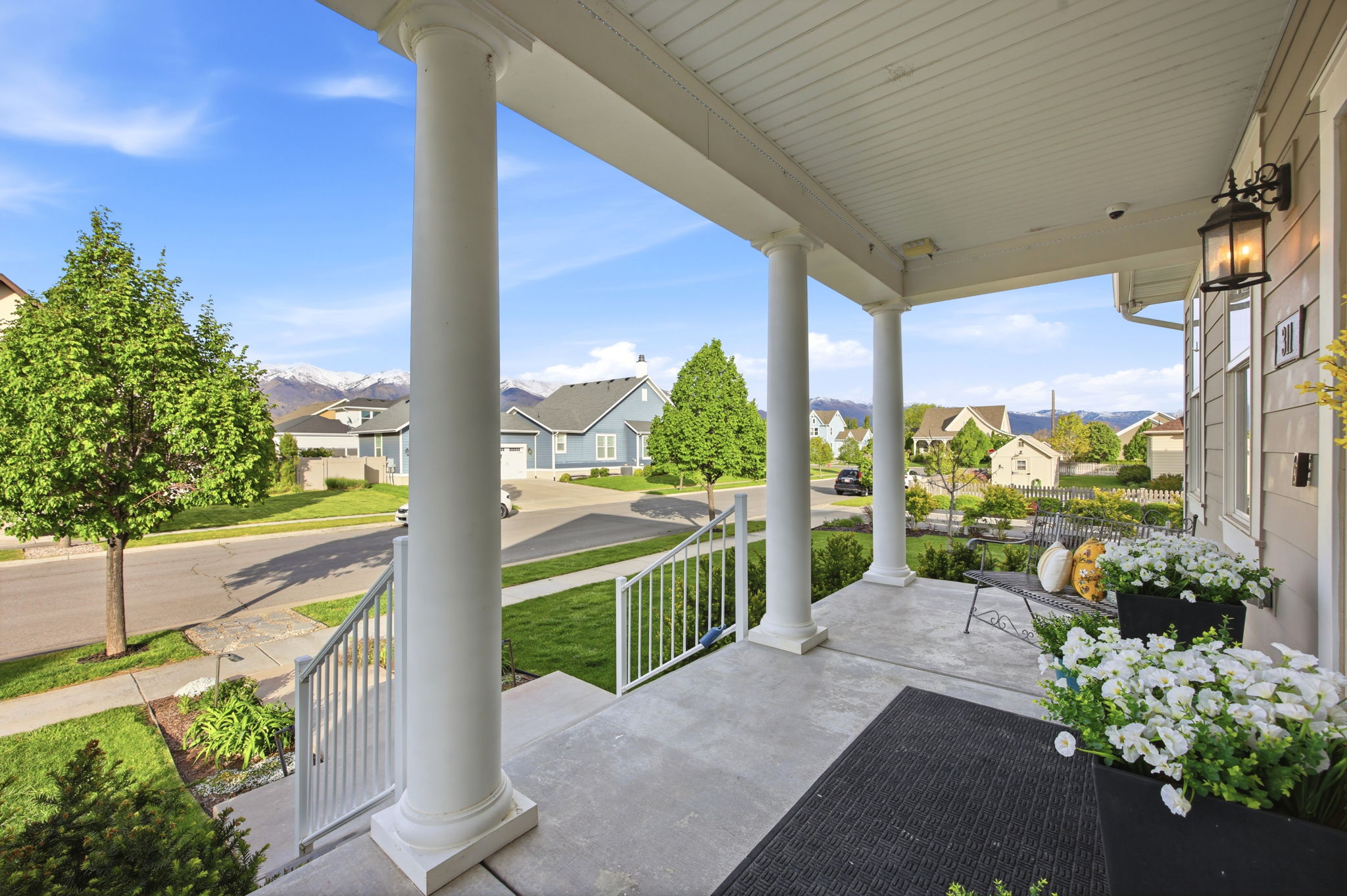 Porch with a residential view