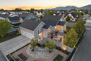 Aerial perspective of suburban area
