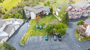 Aerial view of residential area