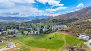 Drone / aerial view of a mountain backdrop, unit will always have open space