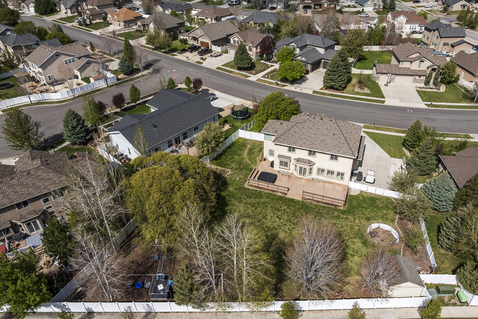 Aerial view of residential area