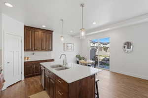 Bright and open kitchen and dining area