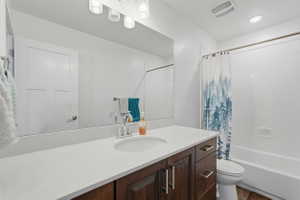 Large hall bathroom with lots of storage and space