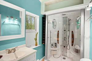 Apartment bathroom two person steam shower