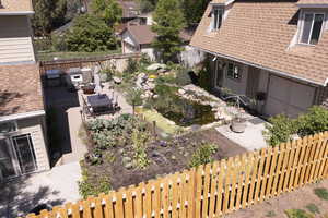 Backyard with new fence