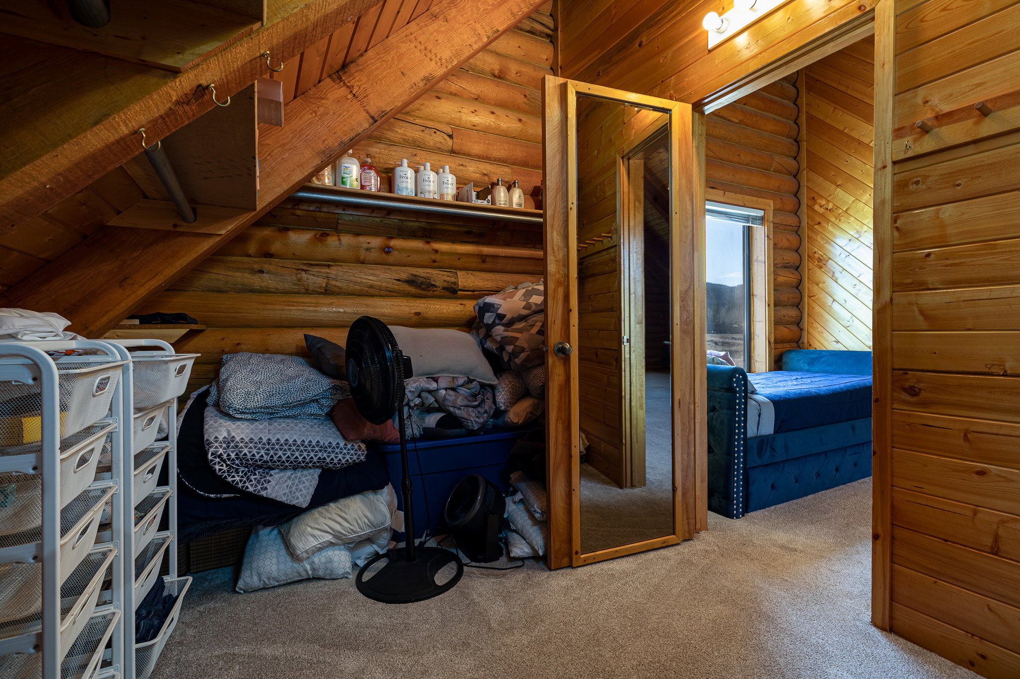 Interior space with rustic walls