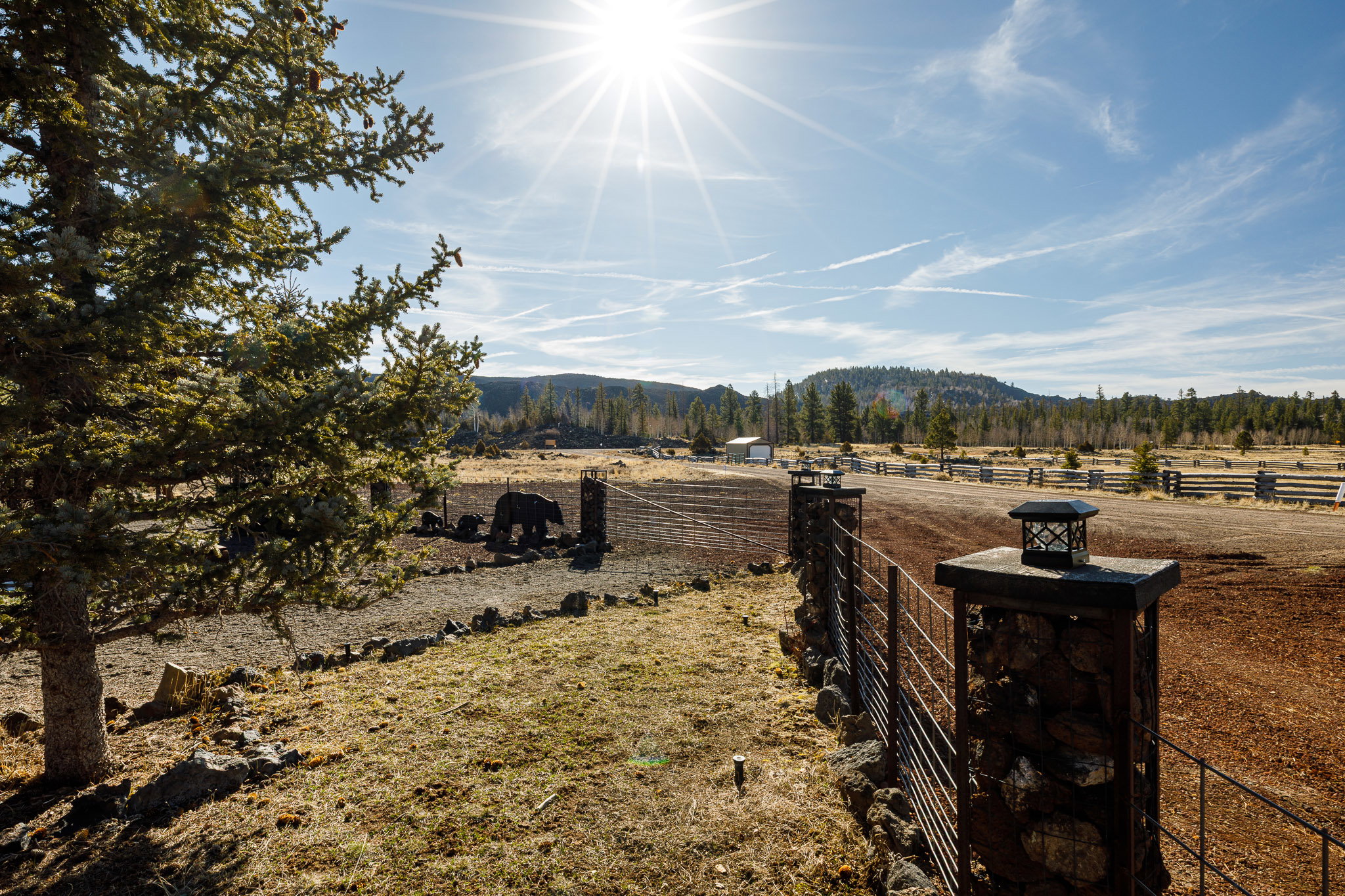 Mountain view with rural landscape