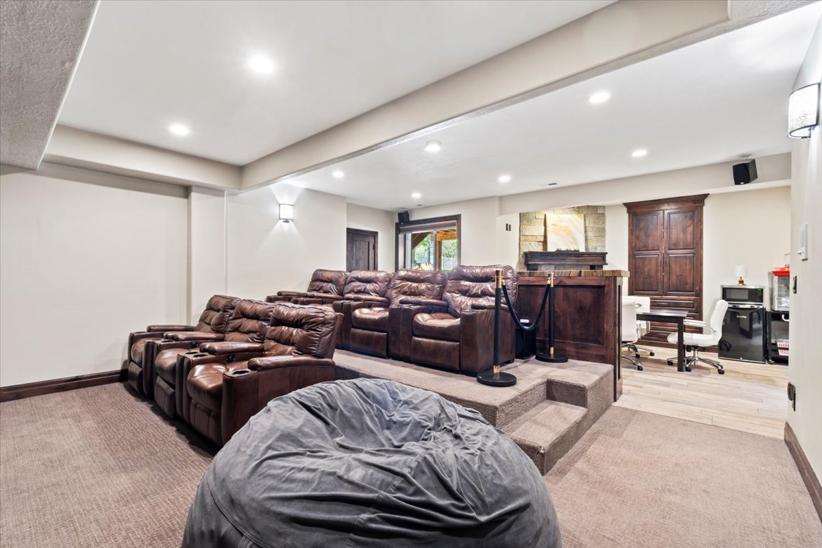 Cinema with recessed lighting