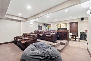 Cinema with recessed lighting