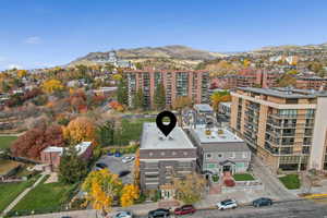 View of urban area with mountains