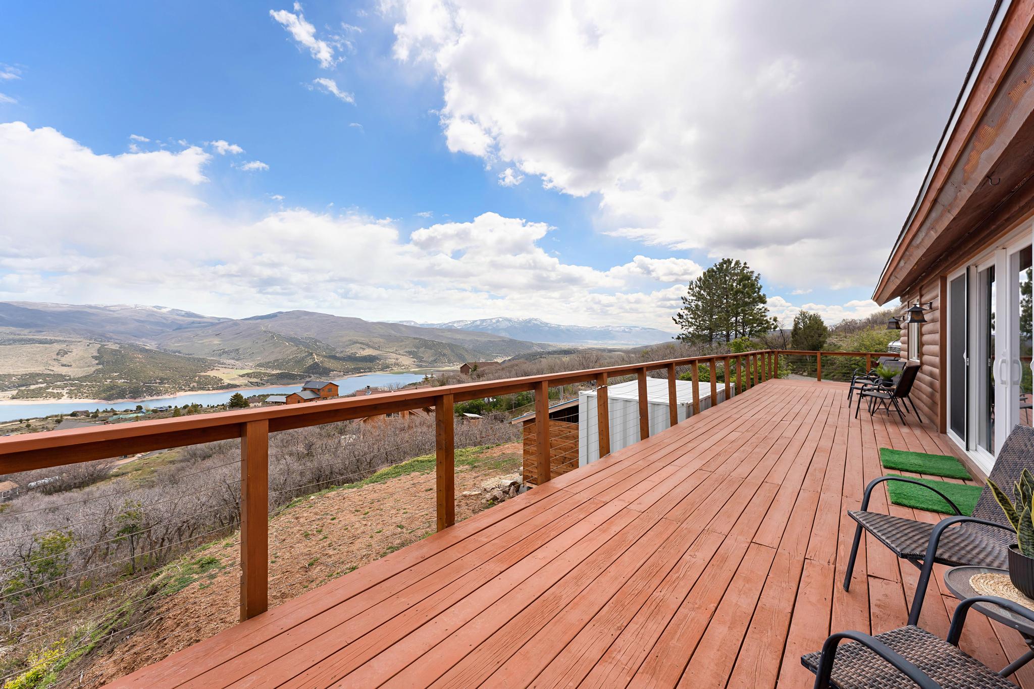 Deck with a mountain view