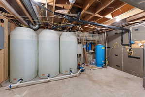 Utilities with water heater and electric panel