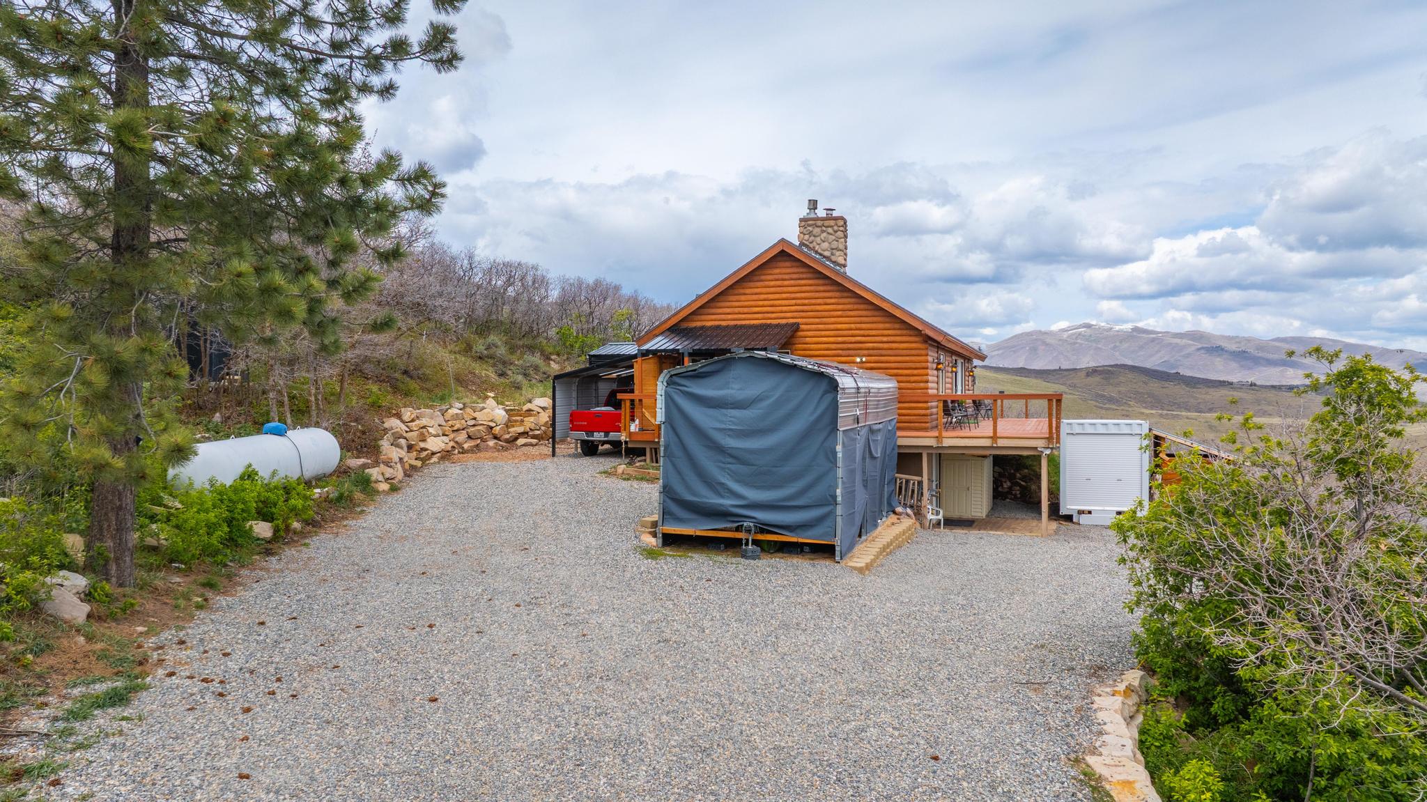 View of outdoor structure with a mountain view