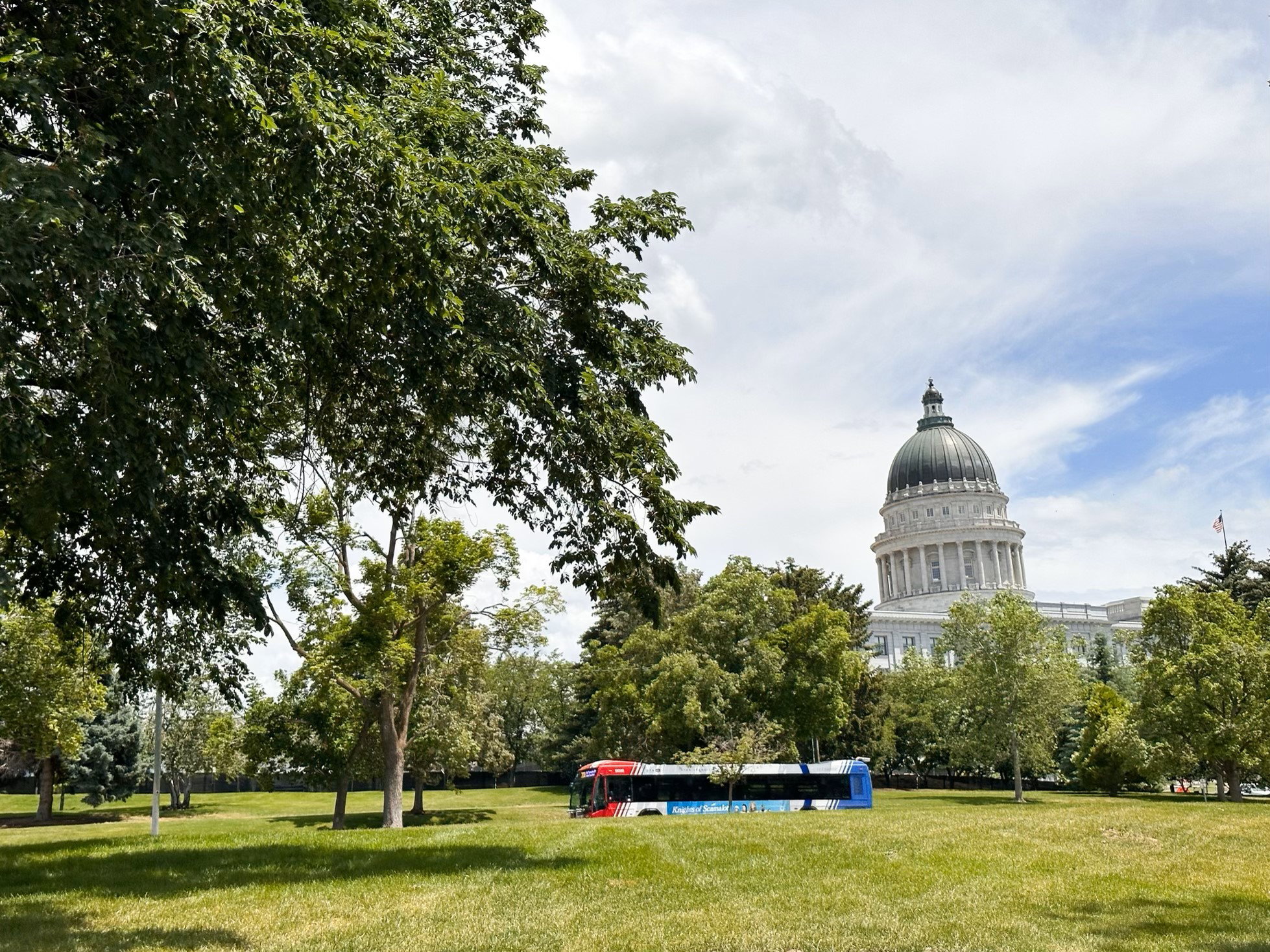 View of park and Utah Capital Building and Surrounding community