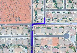 Aerial map of property and surrounding area featuring property parcel outlined