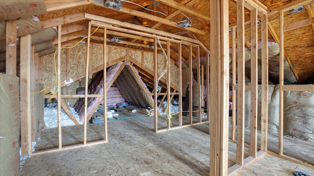 Attic with water heater