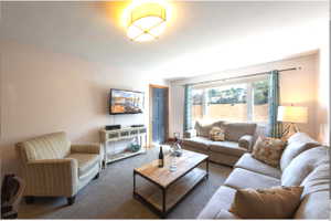 View of carpeted living area