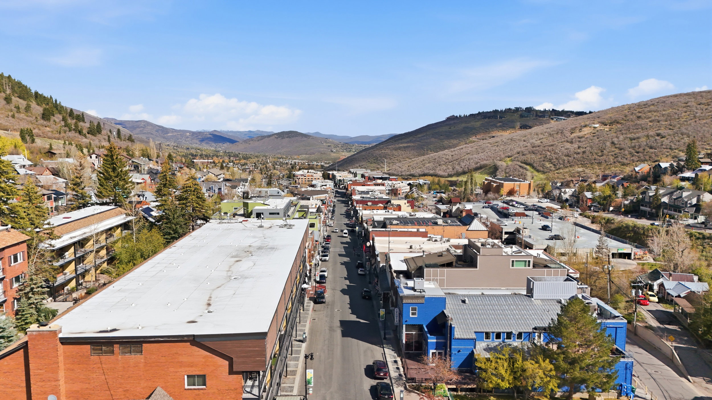 Mountain view with nearby suburban area